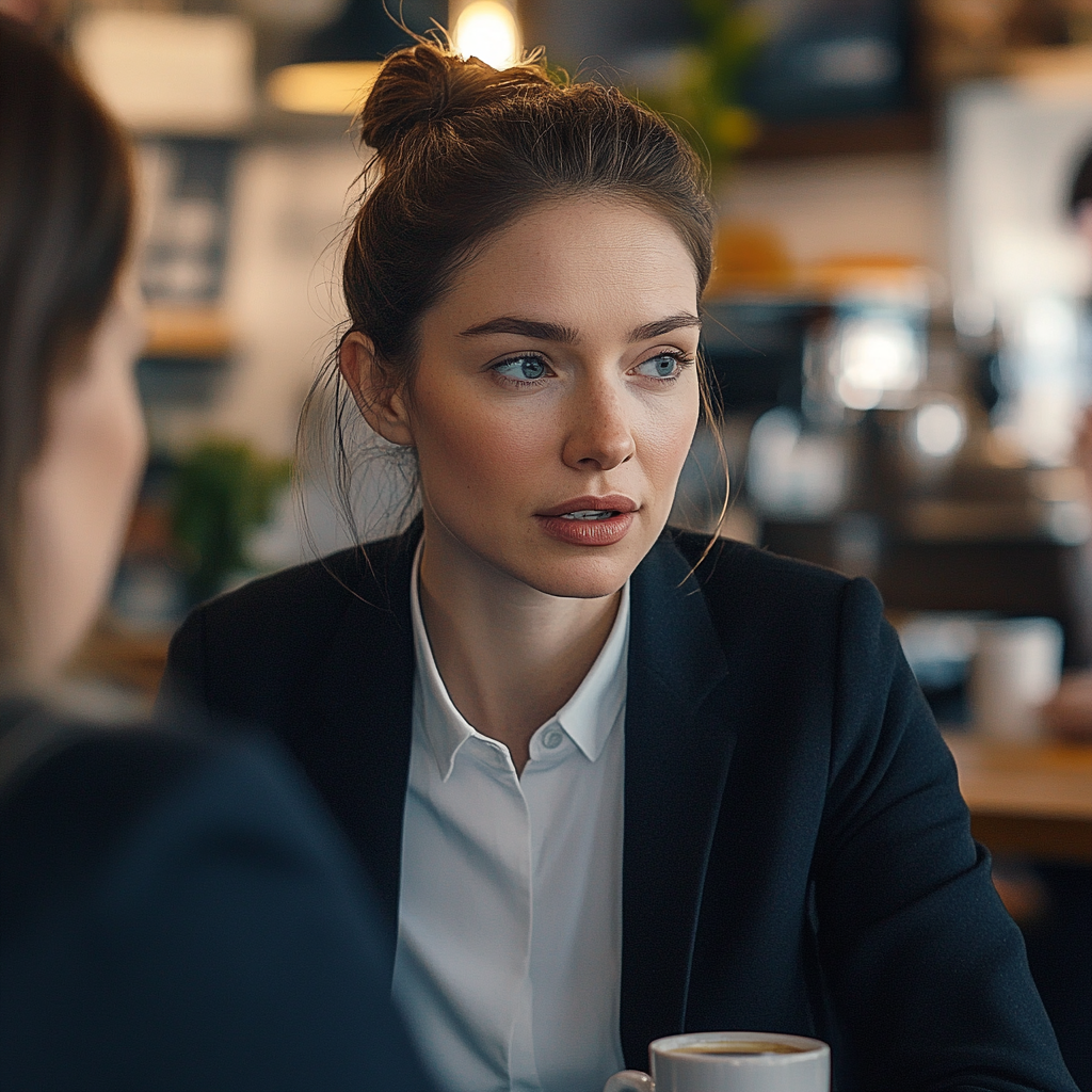 Une femme qui parle à son amie | Source : Midjourney