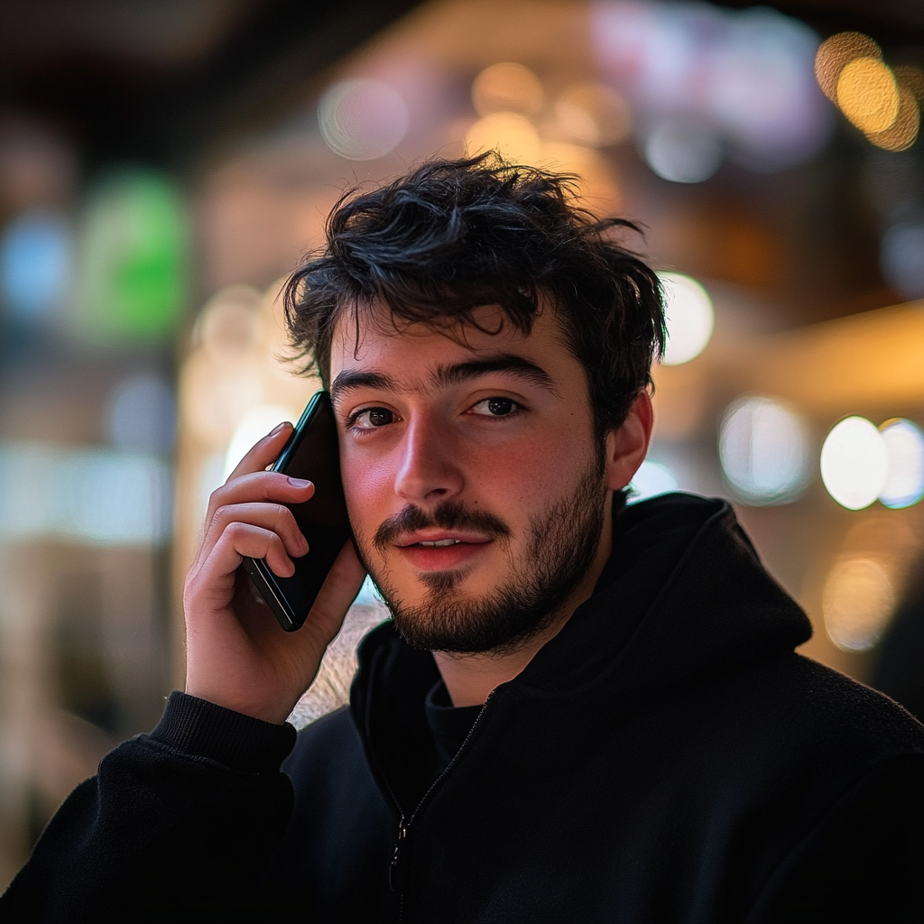 Un homme qui parle au téléphone | Source : Midjourney