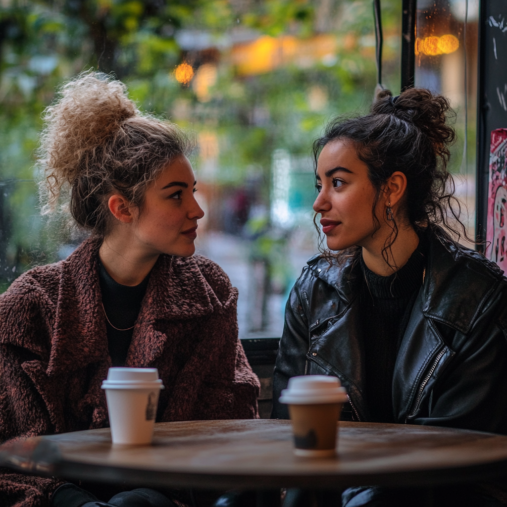 Des femmes ayant une conversation autour d'un café | Source : Midjourney