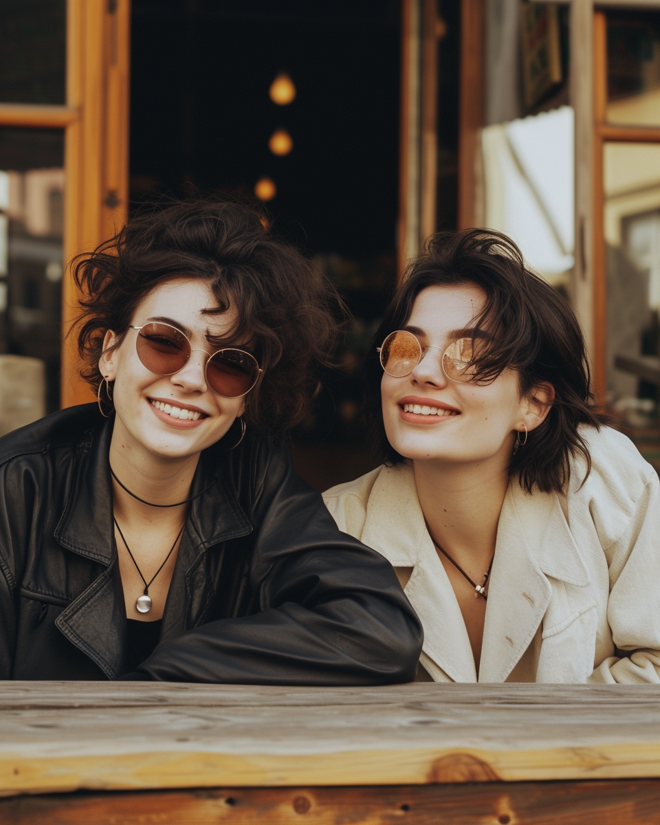 Deux femmes souriantes | Source : Midjourney