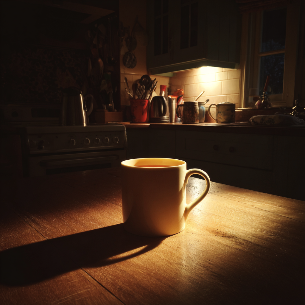 Une tasse de thé sur une table | Source : Midjourney