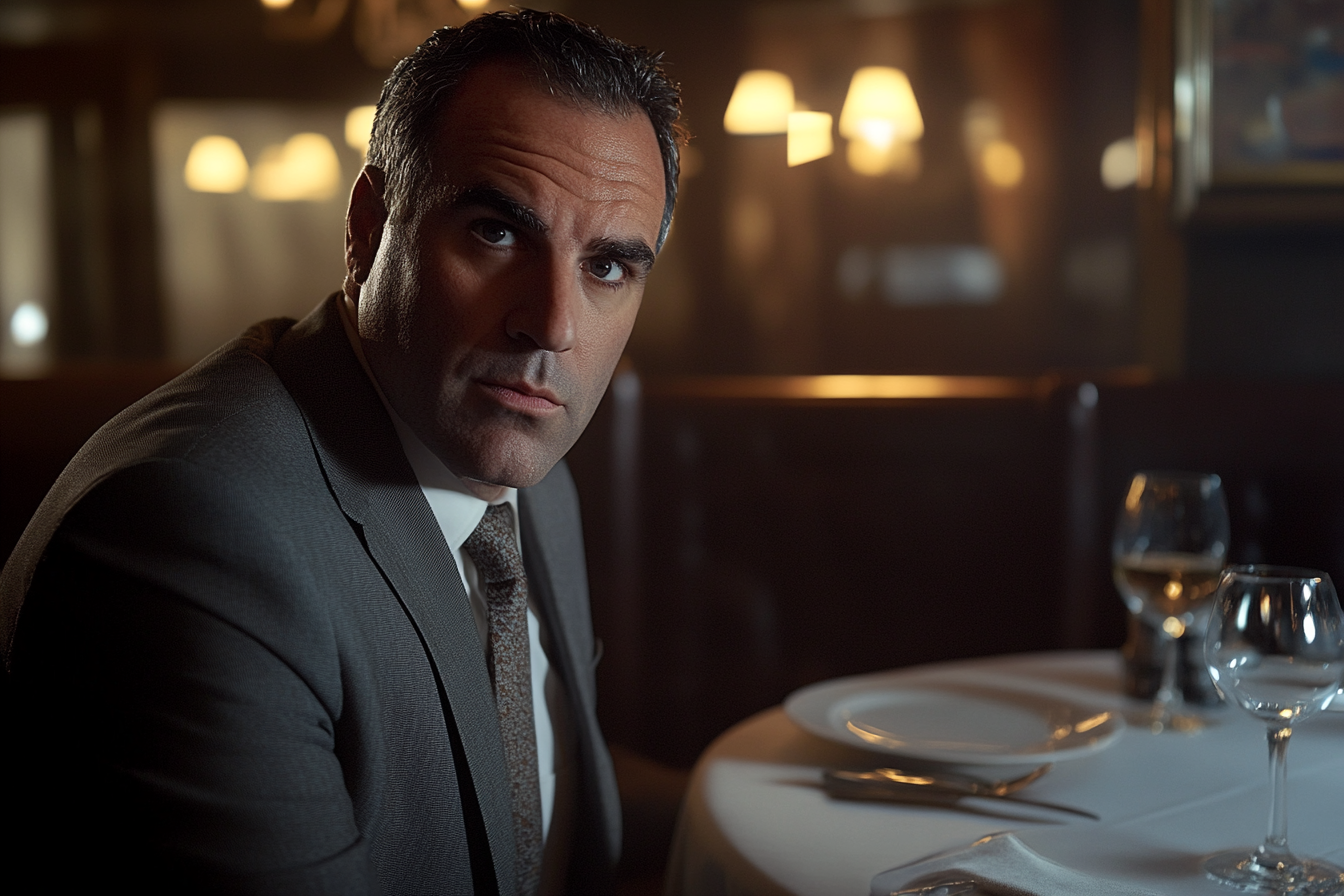 Un homme assis dans un restaurant | Source : Midjourney