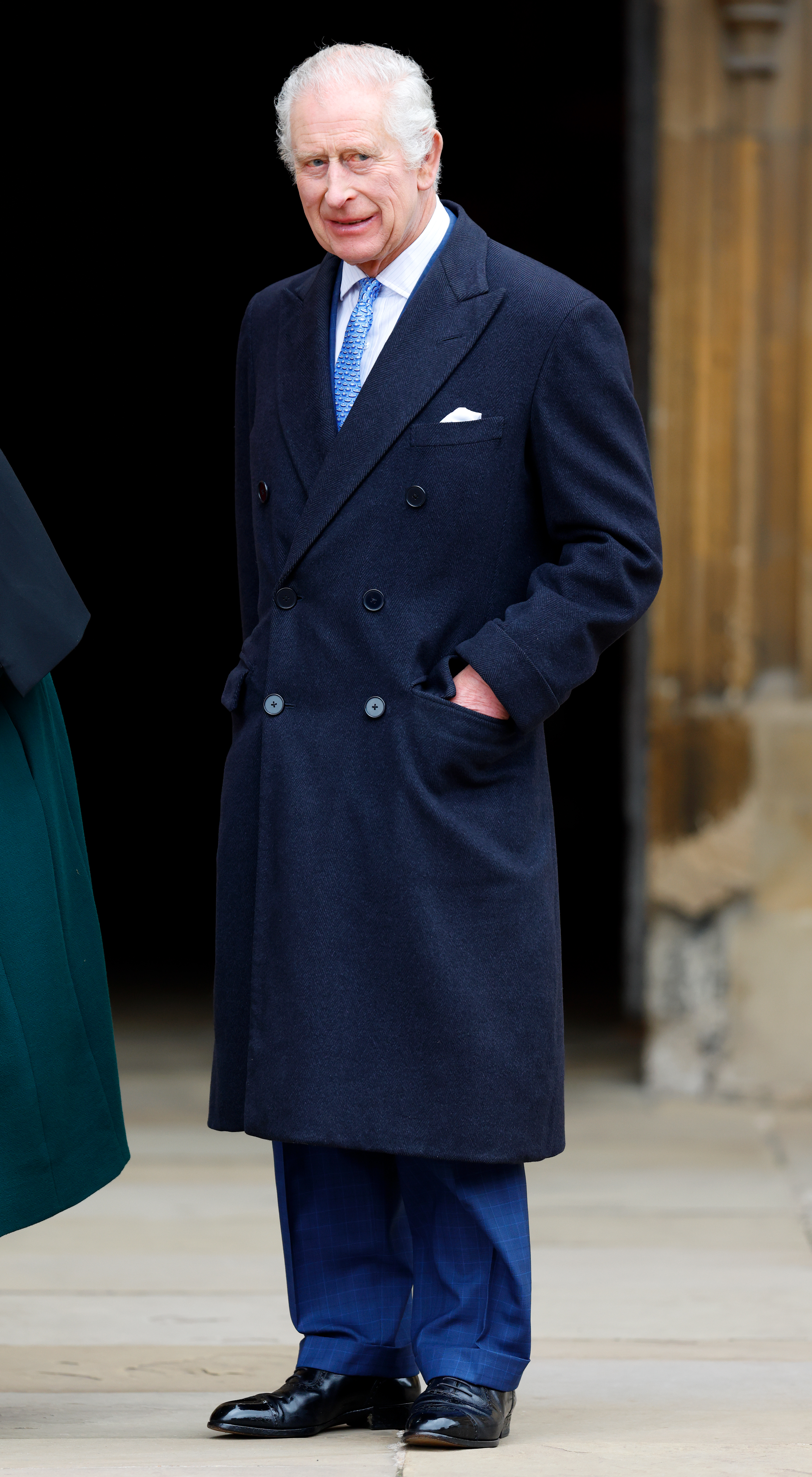 Le roi Charles III au service des matines de Pâques 2024 à Windsor, en Angleterre, le 31 mars 2024 | Source : Getty Images