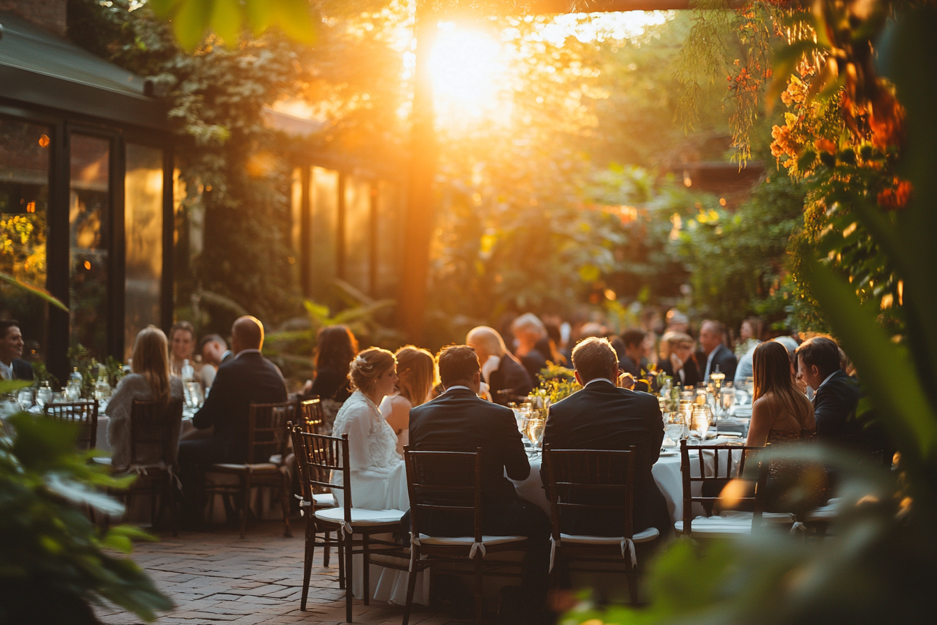 Lieu de mariage avec des invités | Source : Midjourney