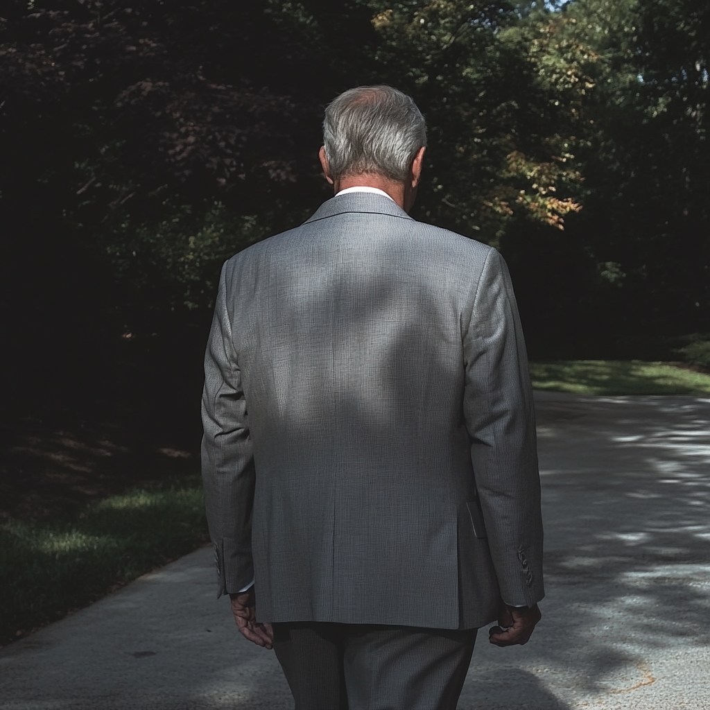 Un homme marchant dans une allée | Source : Midjourney