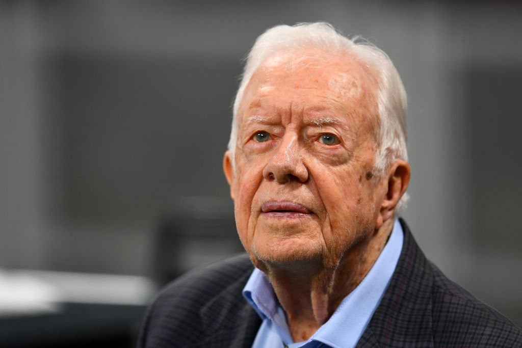 Jimmy Carter avant le match opposant les Falcons d’Atlanta et les Bengals de Cincinnati au stade Mercedes-Benz le 30 septembre 2018 à Atlanta, en Géorgie. | Source: Getty Images.