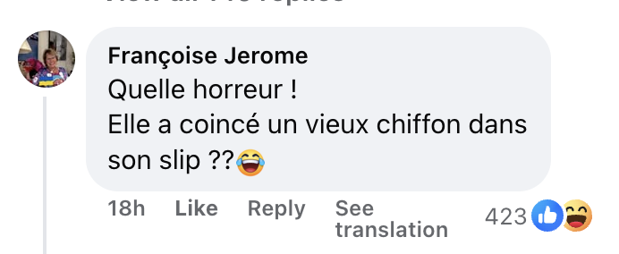 Commentaire d'une internaute au sujet du look de Charlotte Gainsbourg | Source : Facebook/Vanity Fair