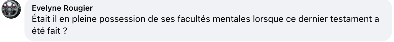 Capture d'écran du commentaire d'un internaute I Source : Facebook Paris Match