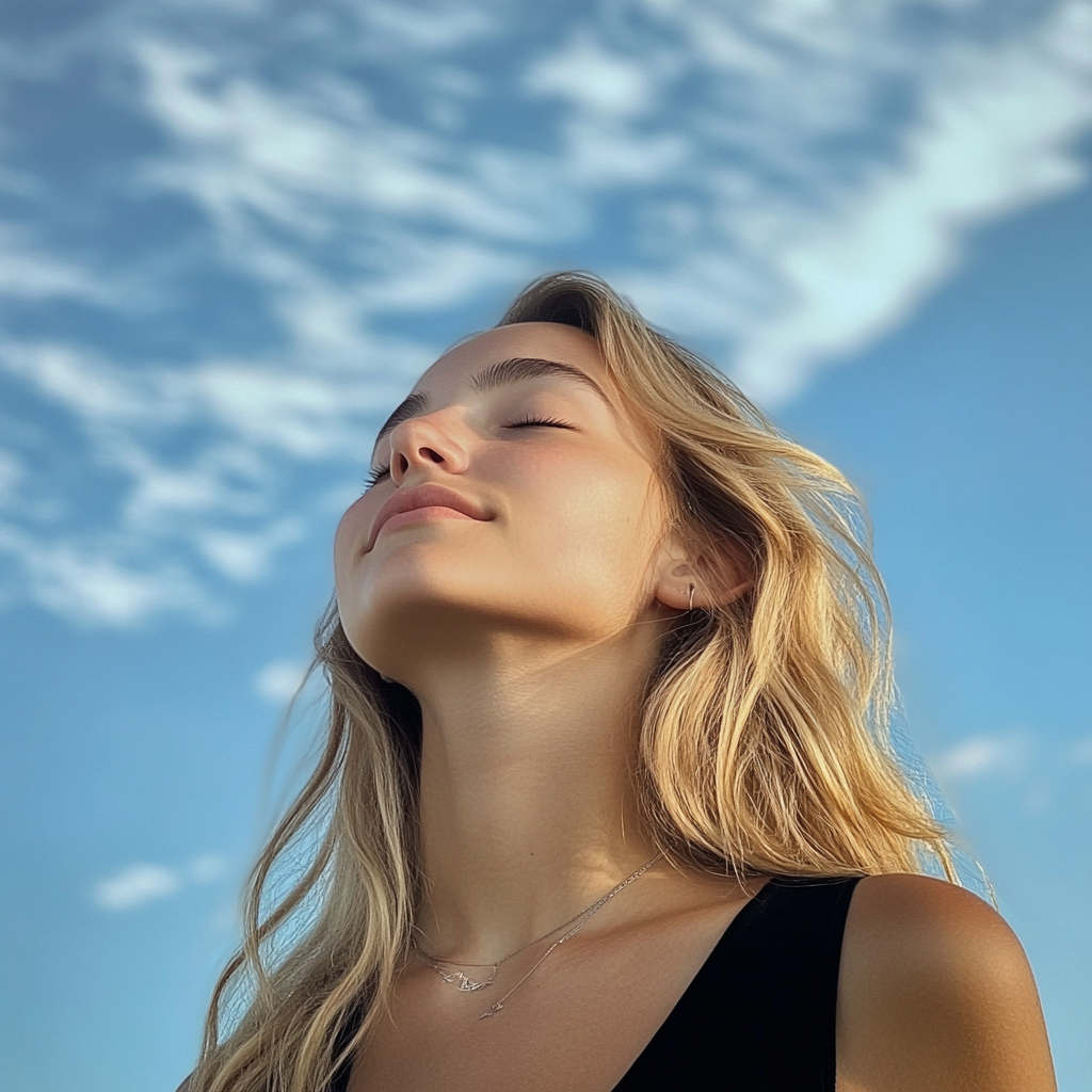 Une jeune femme debout à l'extérieur | Source : Midjourney