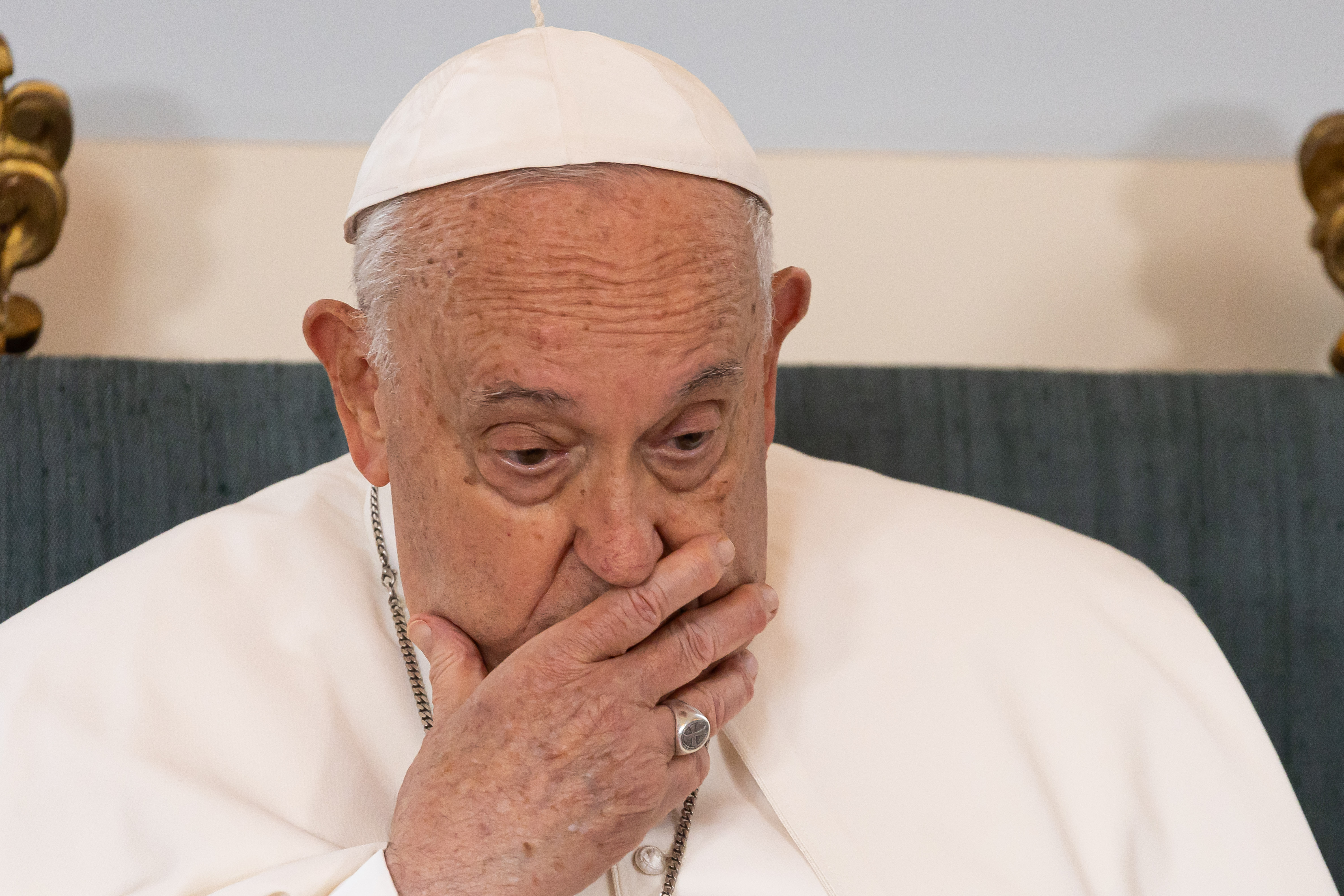 Le pape François au château de Laeken à Bruxelles, en Belgique. | Source : Getty Images