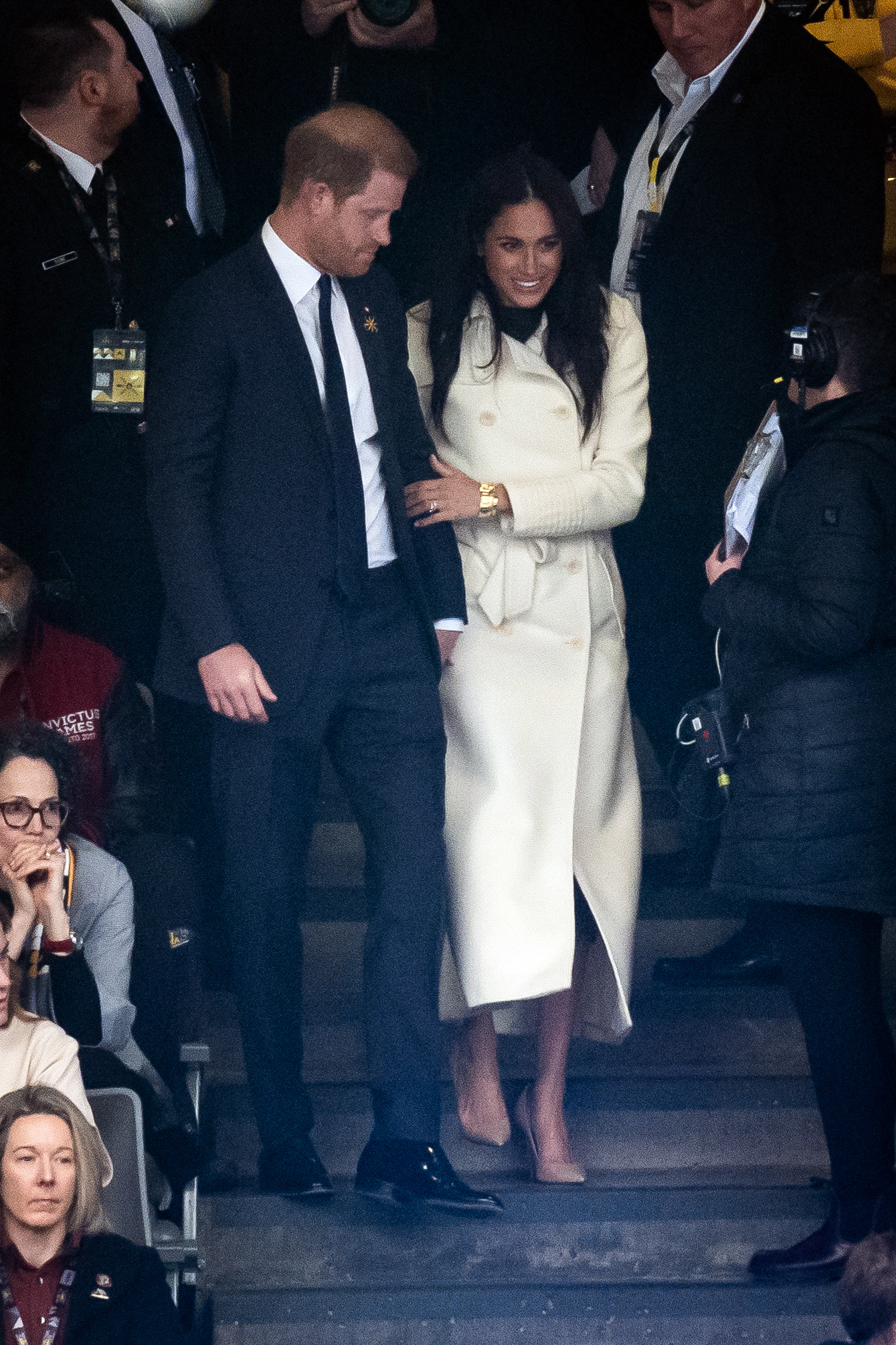 Le duc et la duchesse de Sussex arrivant à la cérémonie d'ouverture des 2025 Invictus Games le 8 février à Vancouver, au Canada. | Source : Getty Images