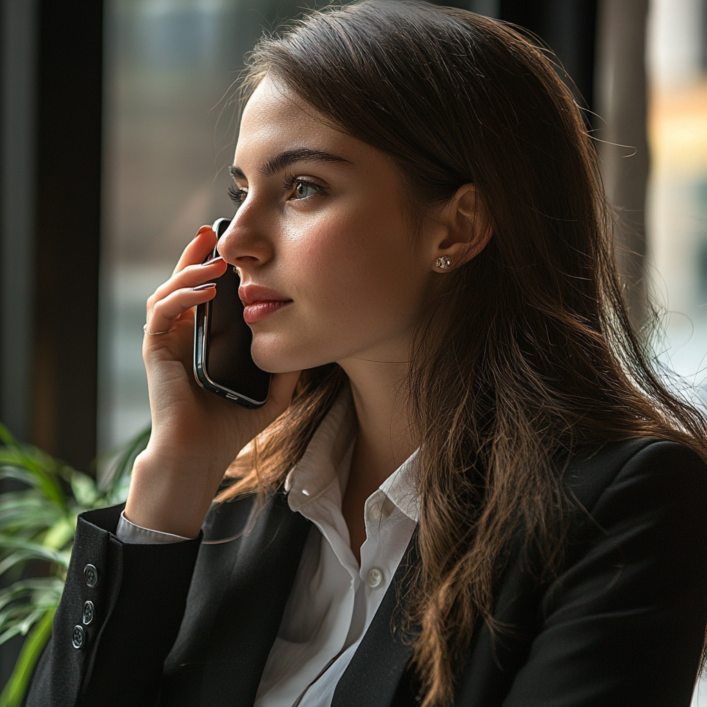 Une femme au téléphone | Source : Midjourney