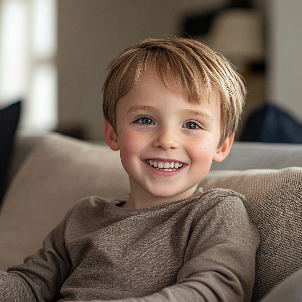 A boy sitting on a sofa | Source: Midjourney