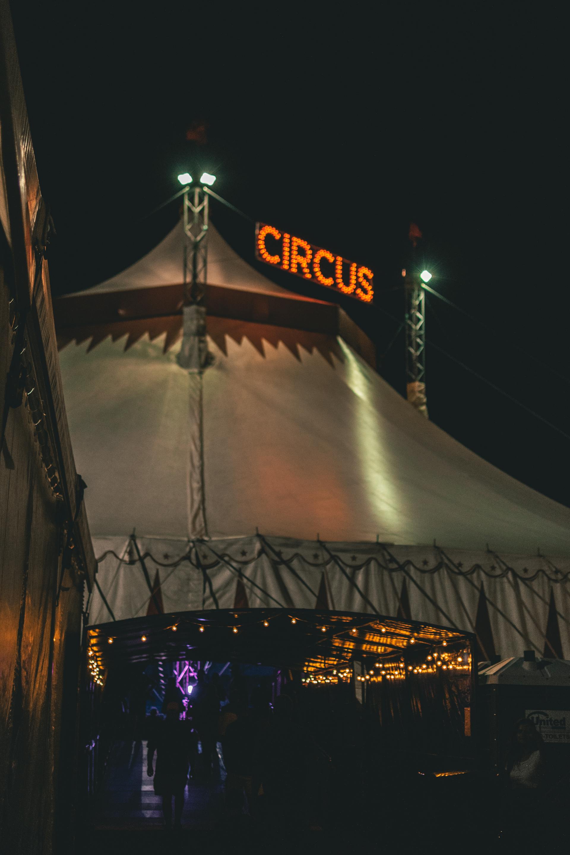 Un chapiteau de cirque la nuit | Source : Pexels