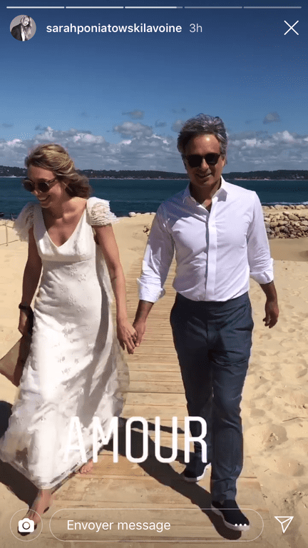 Laura Smet et son mari Raphaël Lancrey-Javal, le jour de leur mariage. | Capture d'écran Story Instagram/sarahponiatowskilavoine