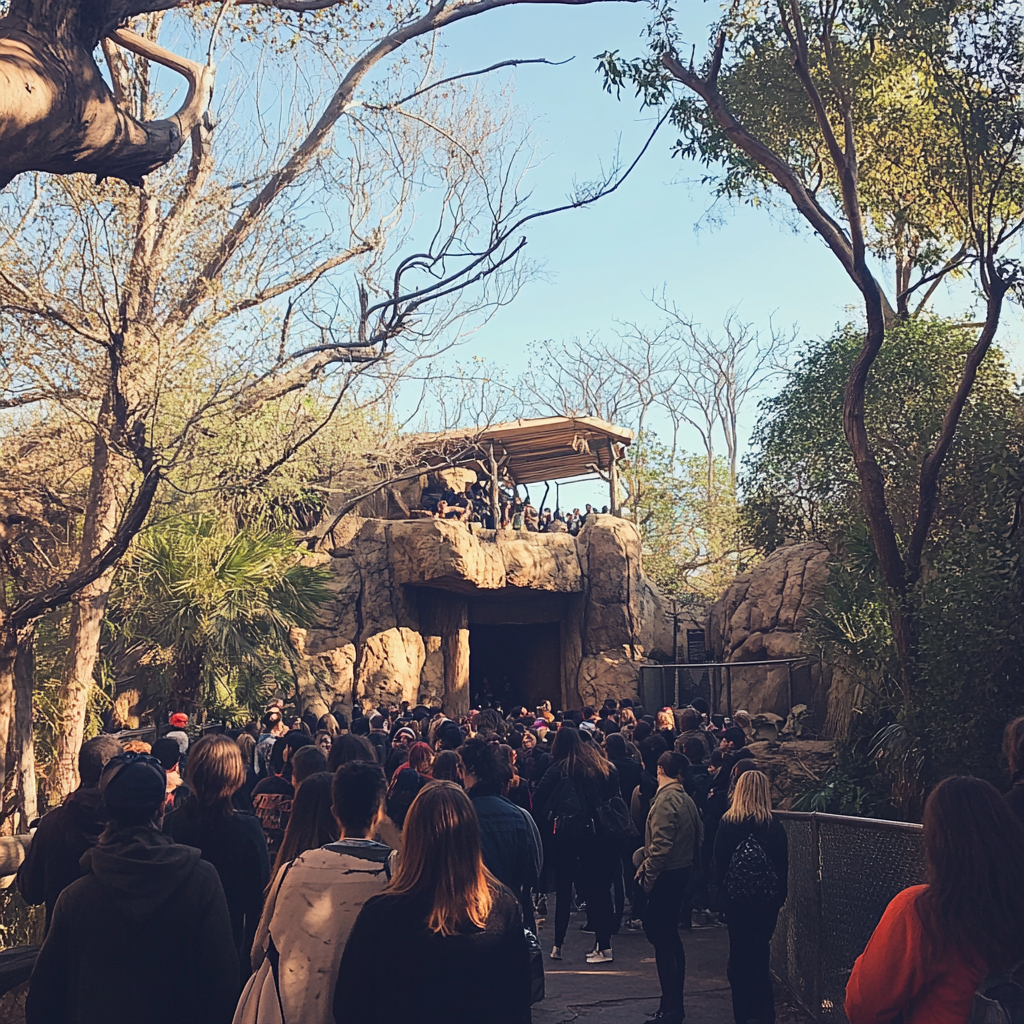 Une foule dans un zoo | Source : Midjourney