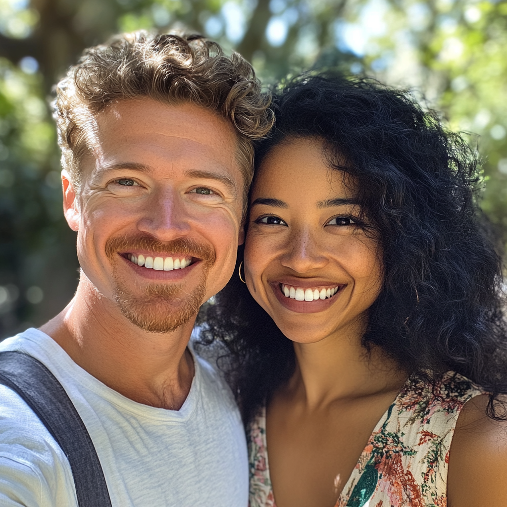 Un couple souriant | Source : Midjourney