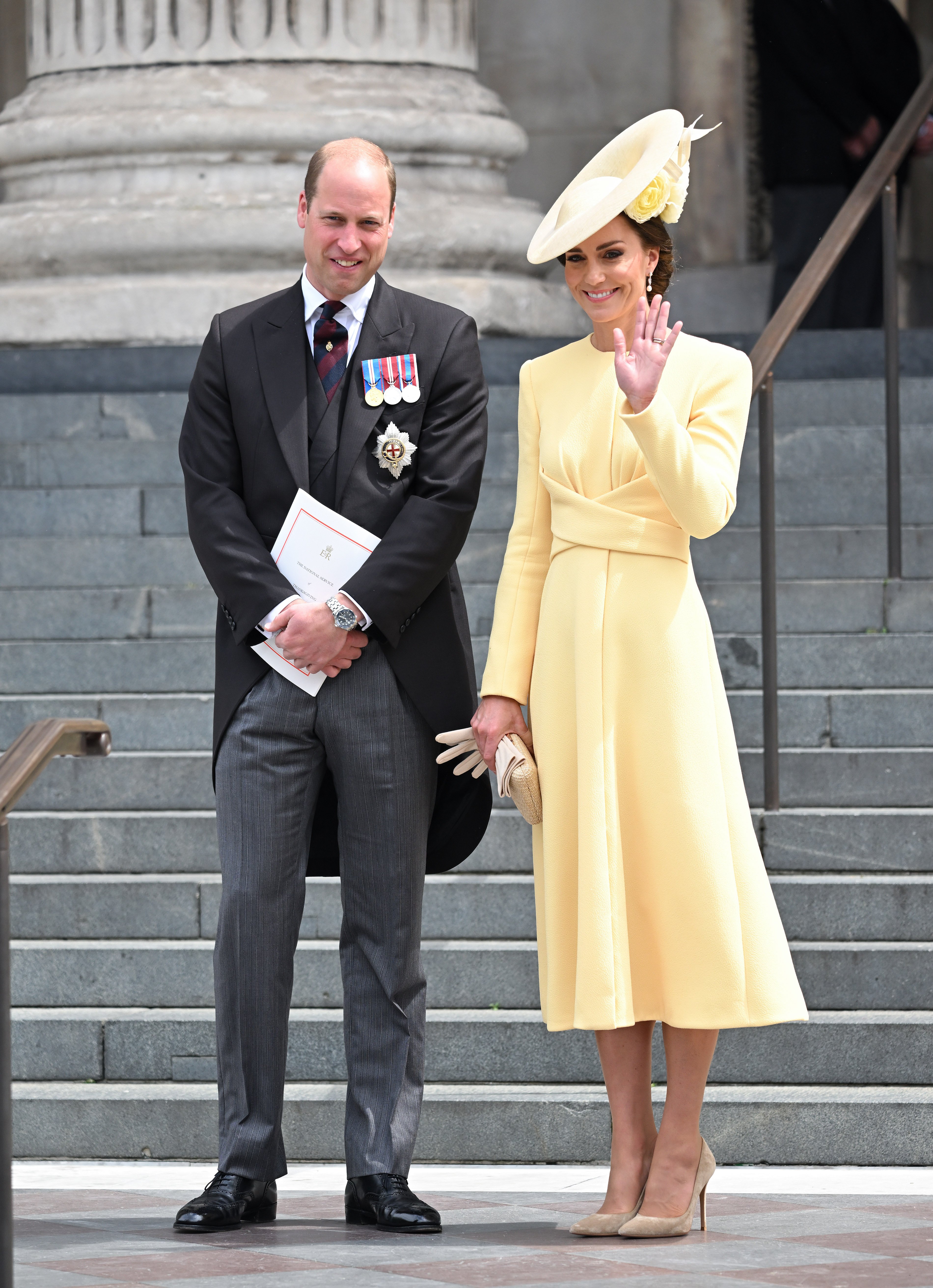 Le prince William, duc de Cambridge, et Catherine, duchesse de Cambridge, assistent au National Service of Thanksgiving à la cathédrale St Paul le 03 juin 2022 à Londres, en Angleterre. | Source : Getty Images
