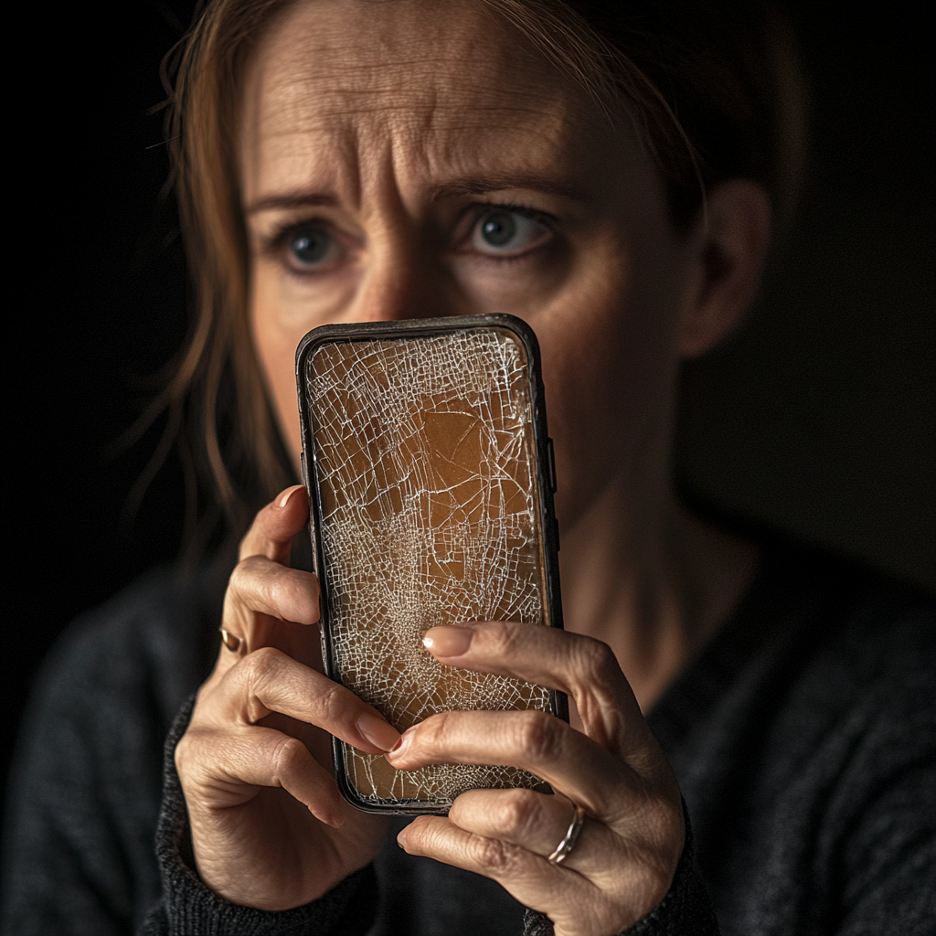 Une femme tenant un téléphone | Source : Midjourney