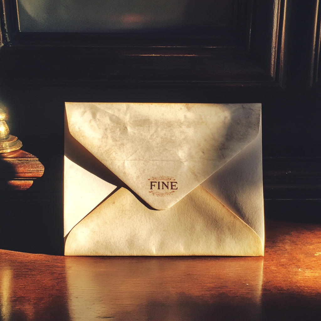 Une enveloppe appuyée contre un cadre | Source : Midjourney