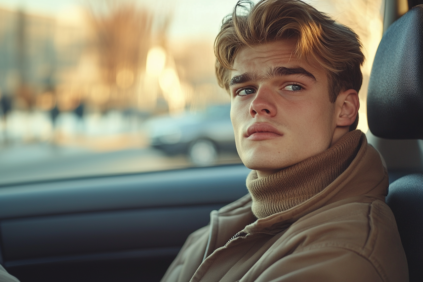 Un jeune homme dans une voiture | Source : Midjourney