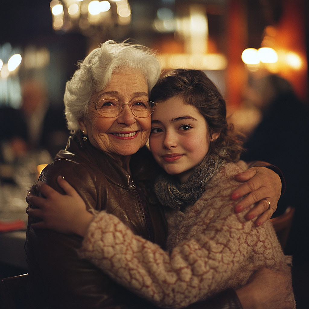 Une femme heureuse en étreint une autre | Source : Midjourney