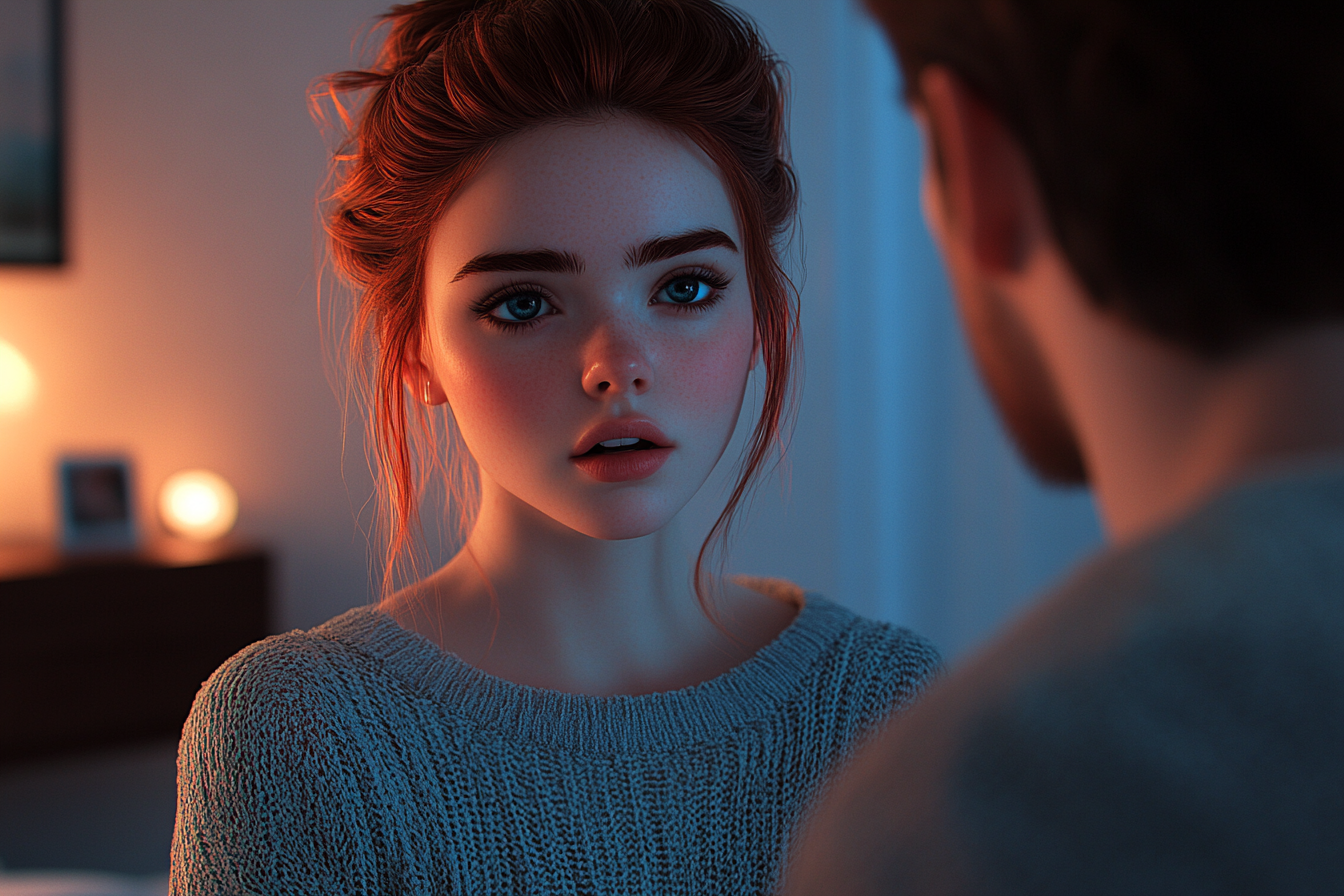 Une femme qui parle à son mari pendant la nuit | Source : Midjourney
