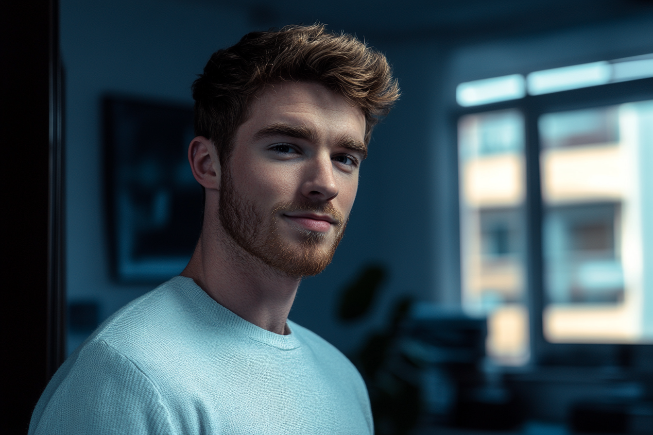 Un homme debout dans son bureau | Source : Midjourney