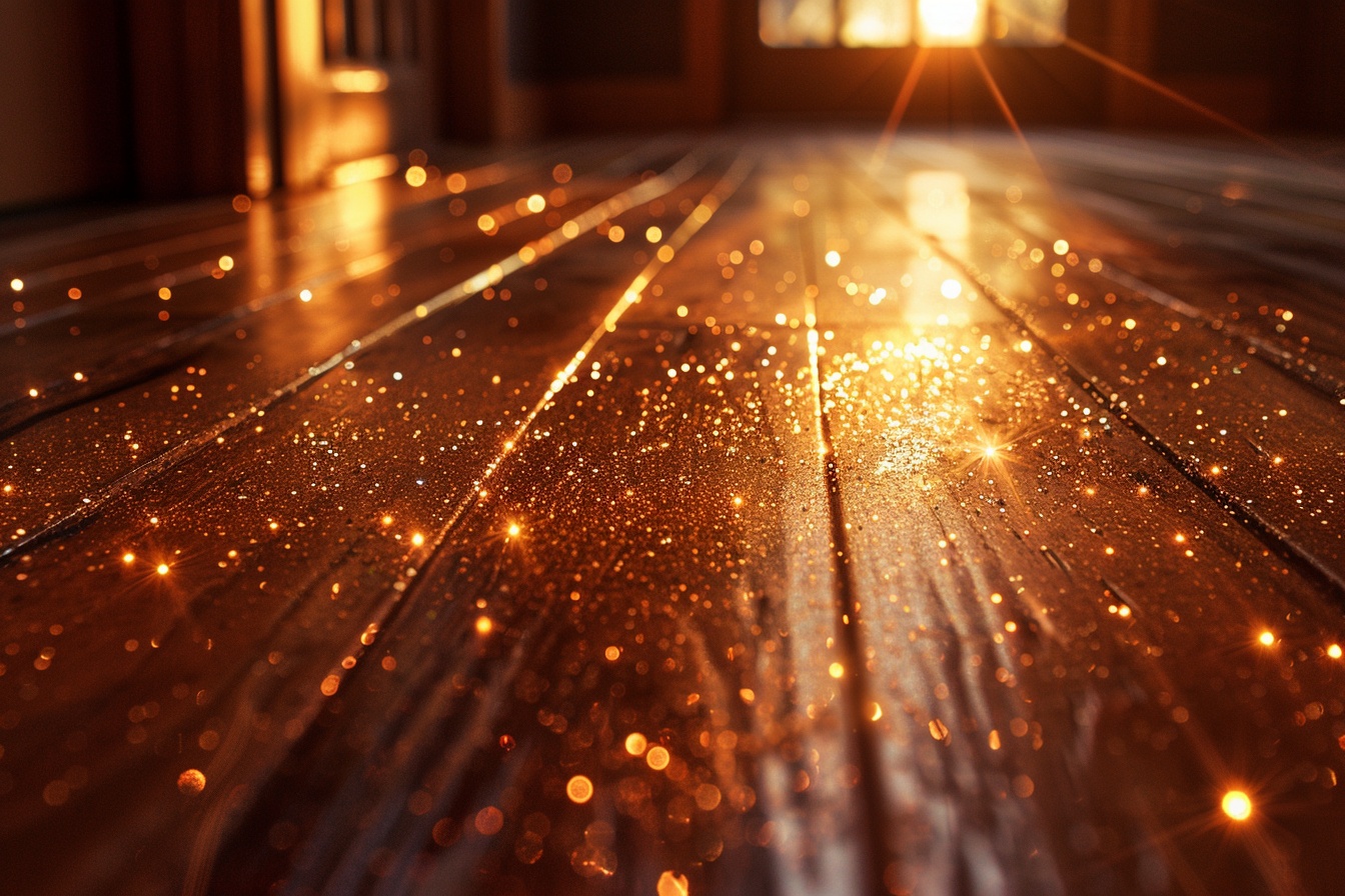 Des paillettes se sont répandues sur le plancher | Source : Midjourney