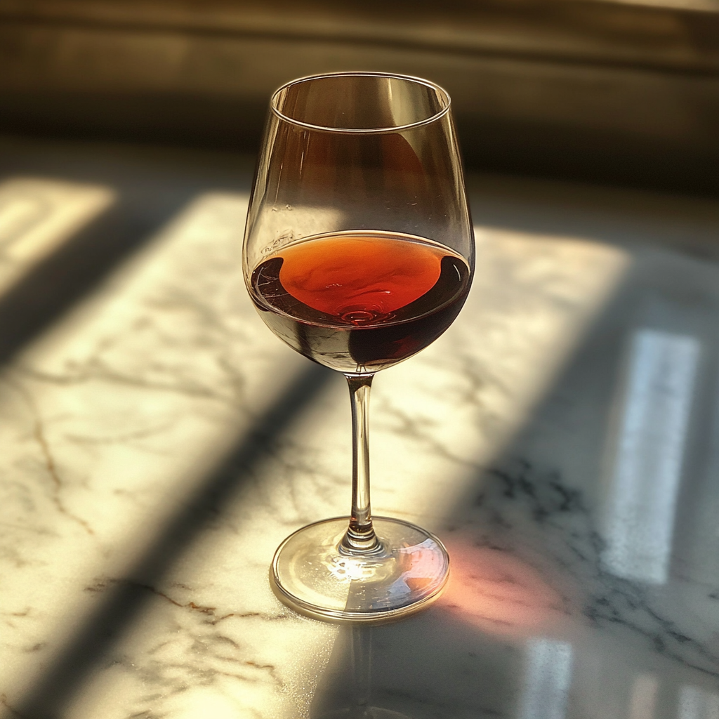 Un verre de vin sur un comptoir | Source : Midjourney