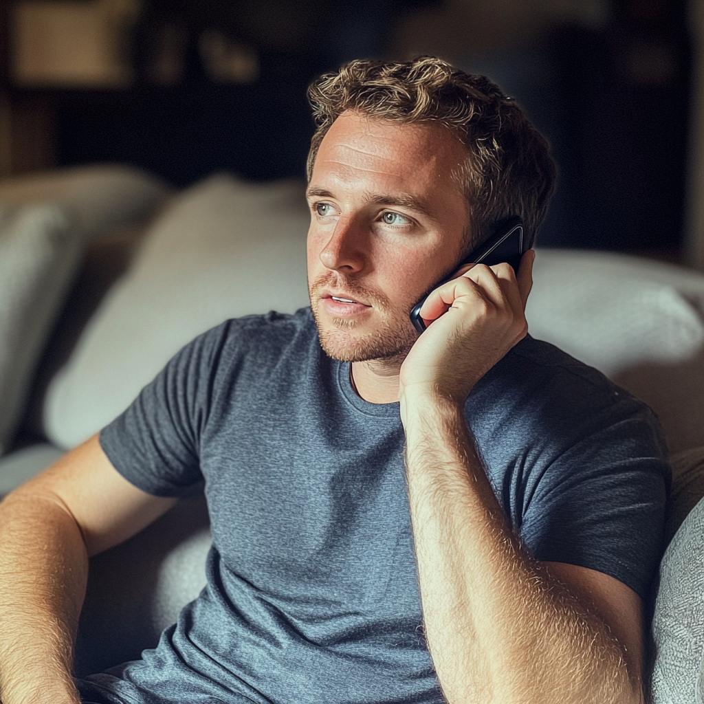 Un homme qui parle au téléphone | Source : Midjourney