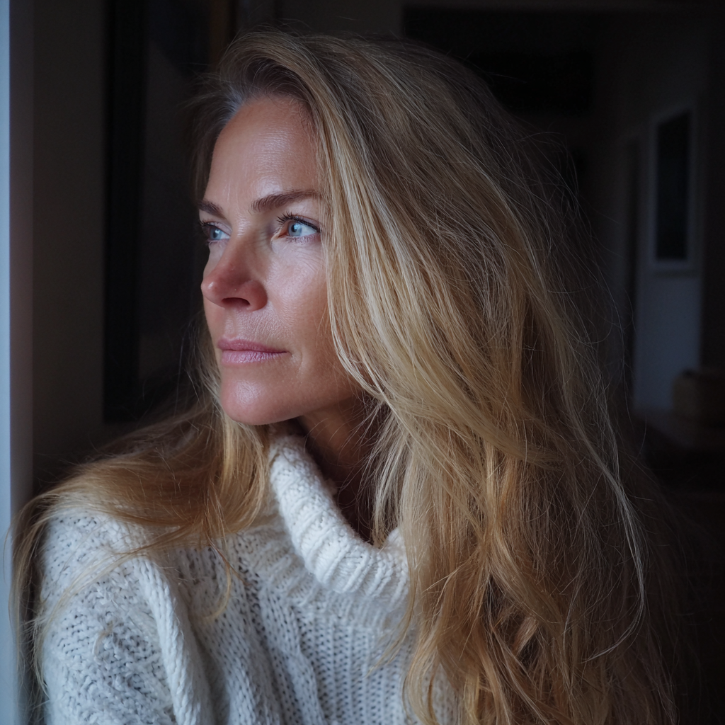 Une femme debout dans le couloir d'une maison | Source : Midjourney