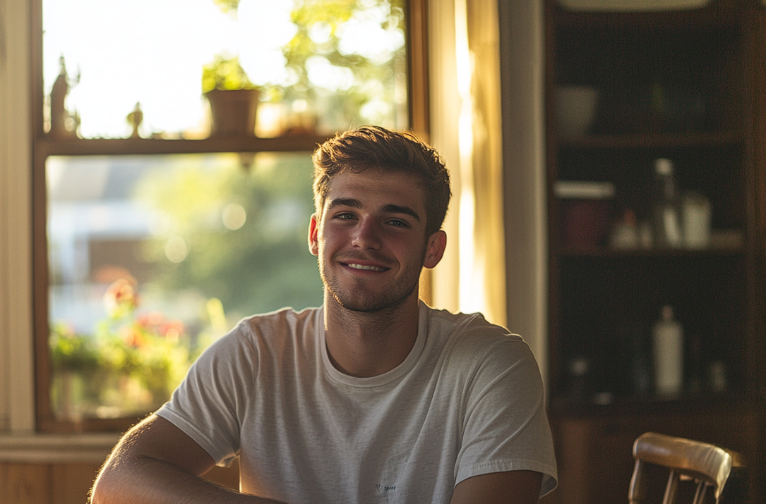 Un jeune homme souriant | Source : Midjourney