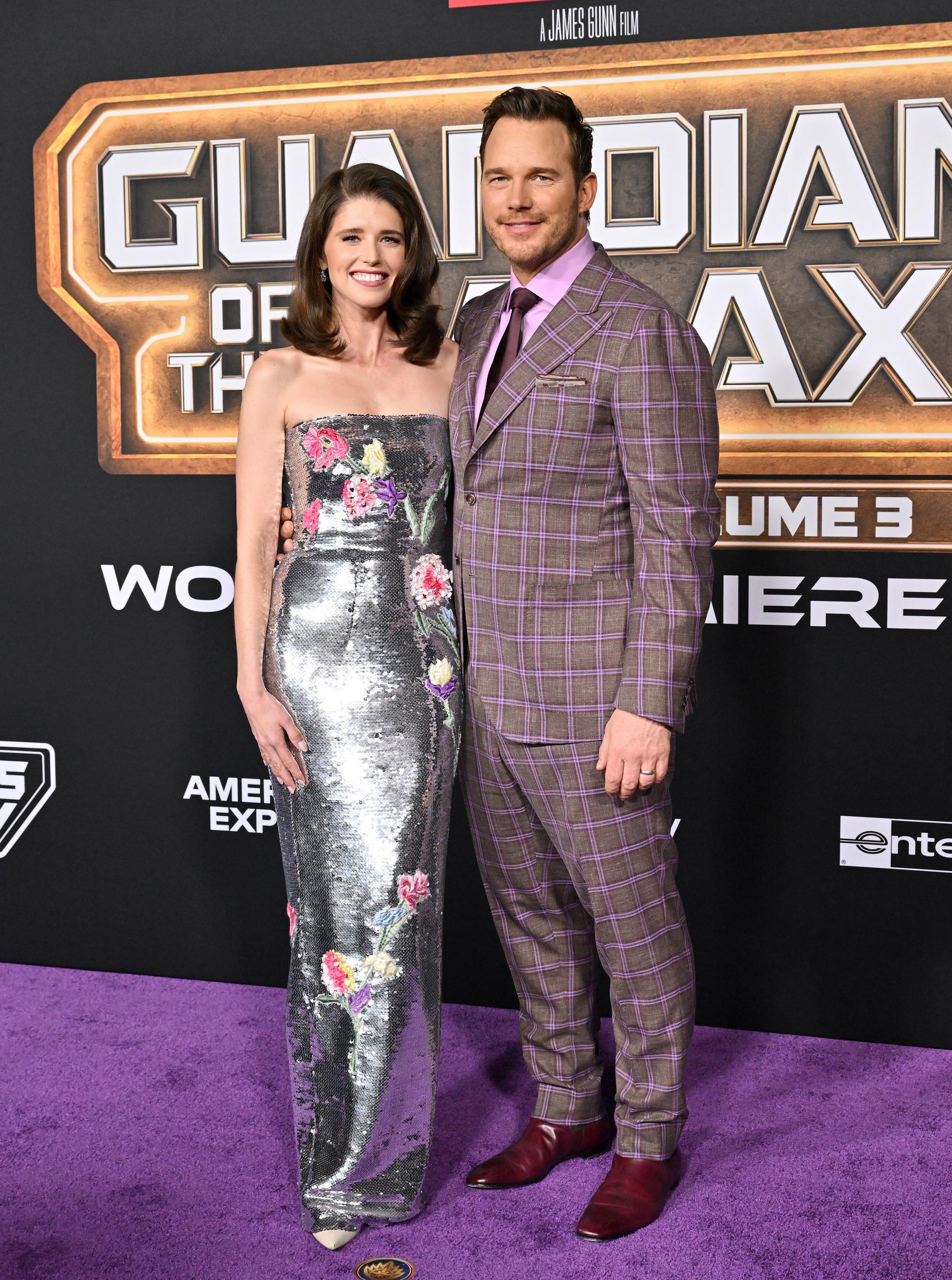 Katherine Schwarzenegger et Chris Pratt lors de la première mondiale de "Les Gardiens de la Galaxie Vol. 3" de Marvel Studios, le 27 avril 2023, à Hollywood, en Californie. | Source : Getty Images