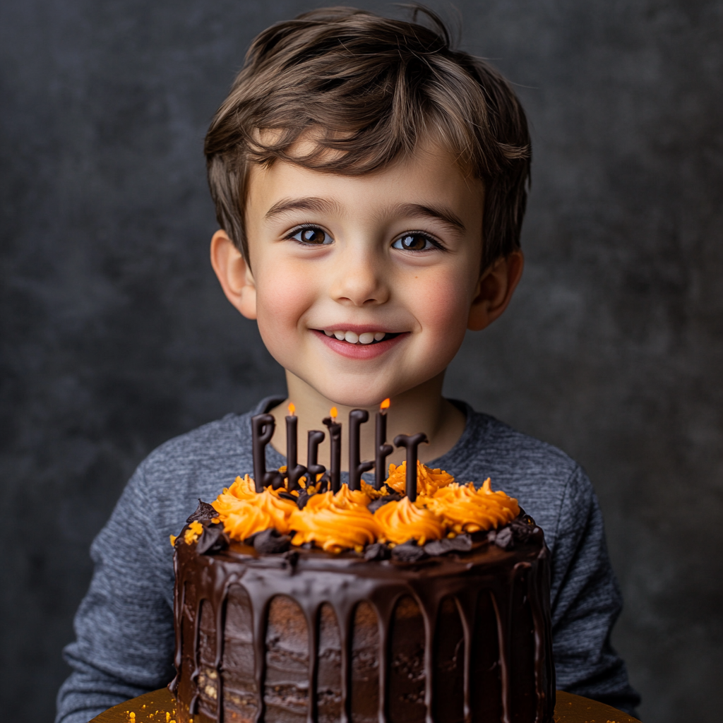 Un enfant heureux avec un gâteau | Source : Midjourney