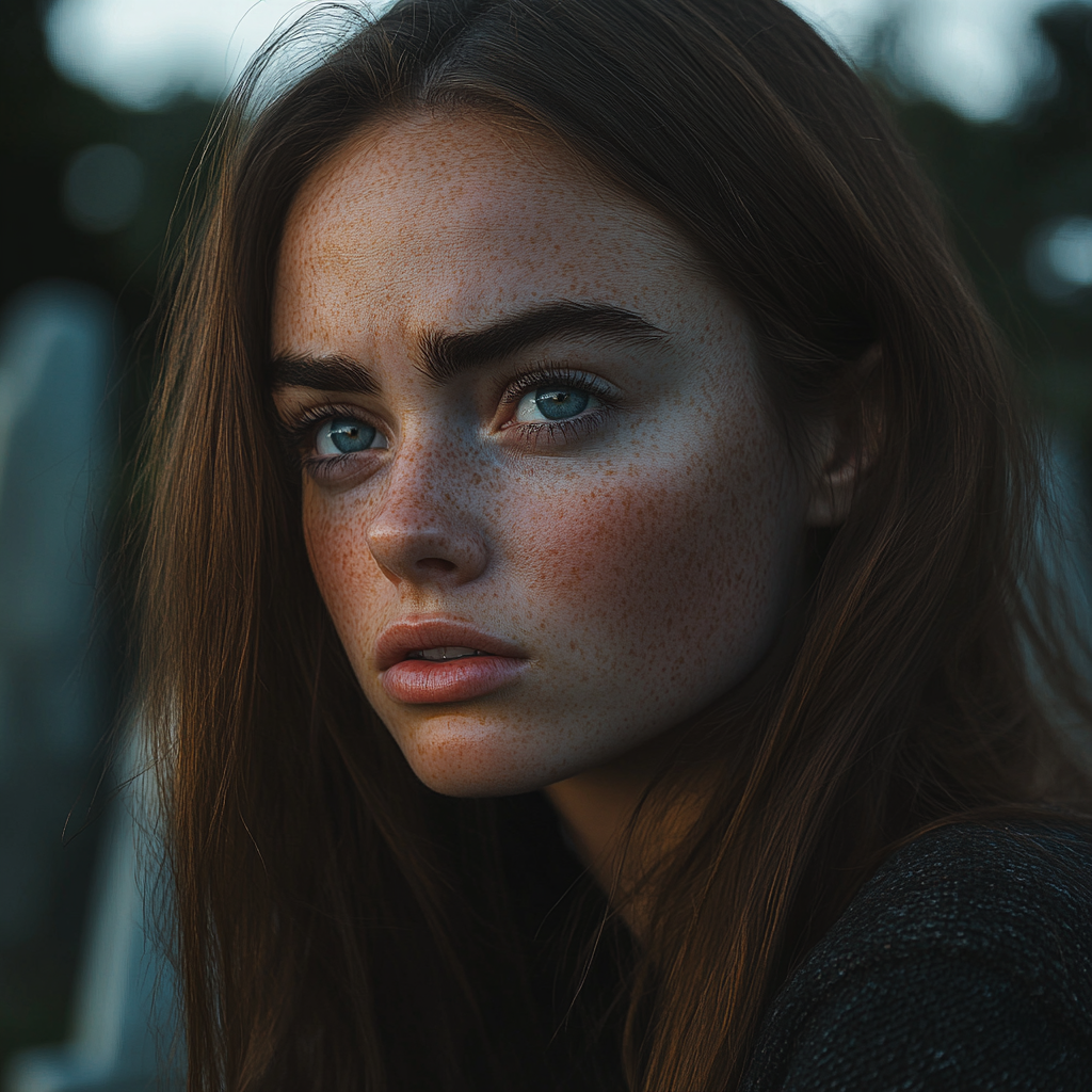 Une femme en deuil dans un cimetière | Source : Midjourney