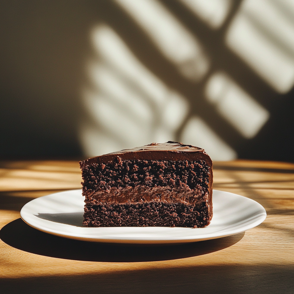 Une tranche de gâteau sur une table | Source : Midjourney