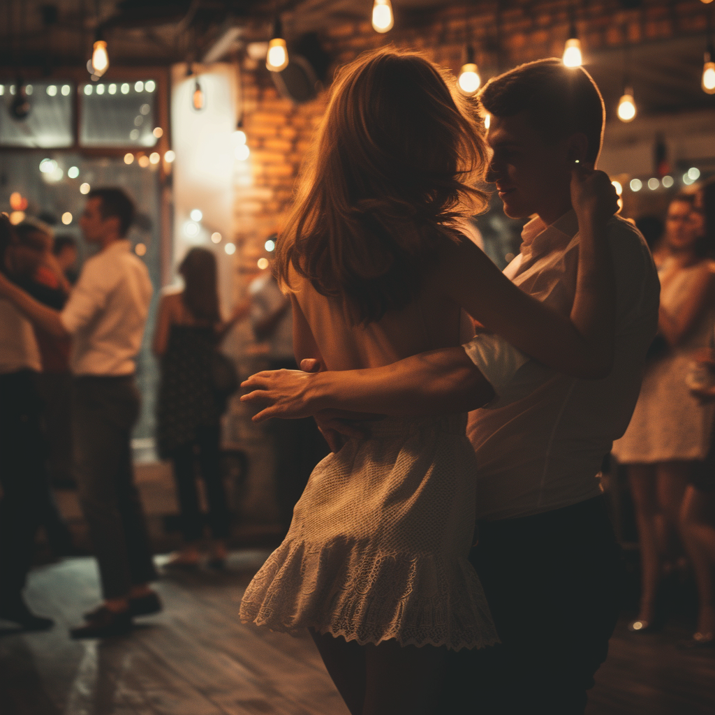 Un couple qui danse lors d'une fête | Source : Midjourney