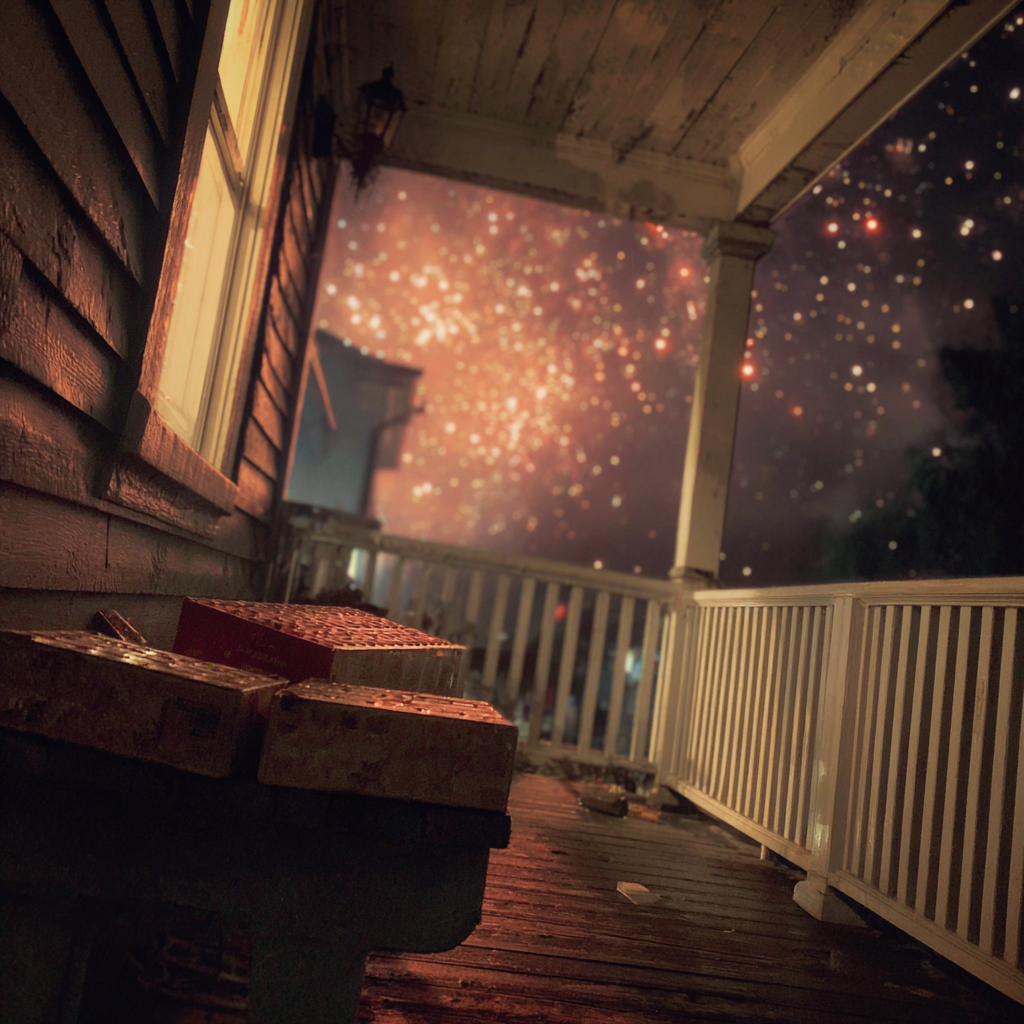 Feux d'artifice dans le ciel nocturne | Source : Midjourney