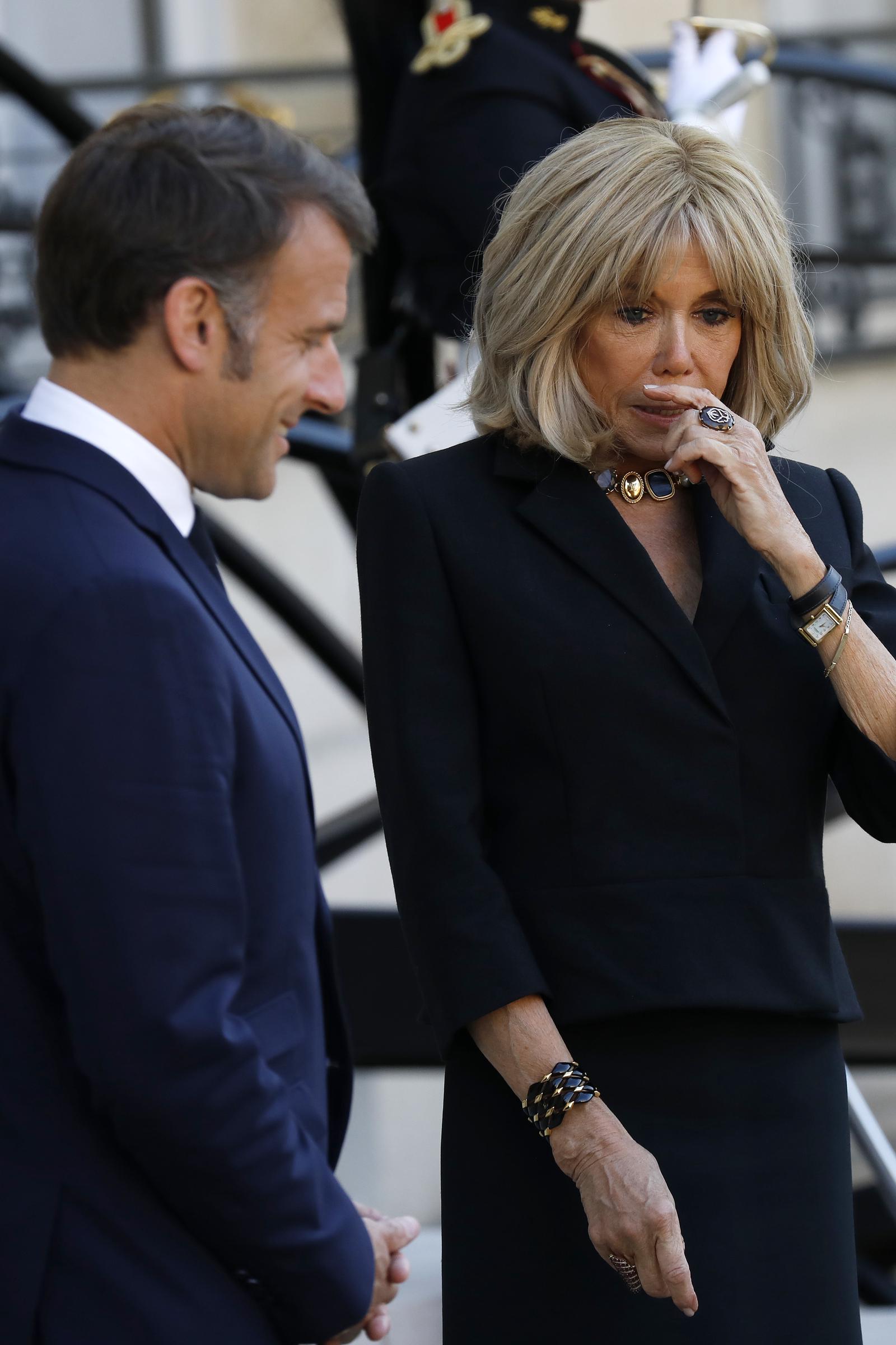Le président français Emmanuel Macron et son épouse Brigitte Macron I Source : Getty Images