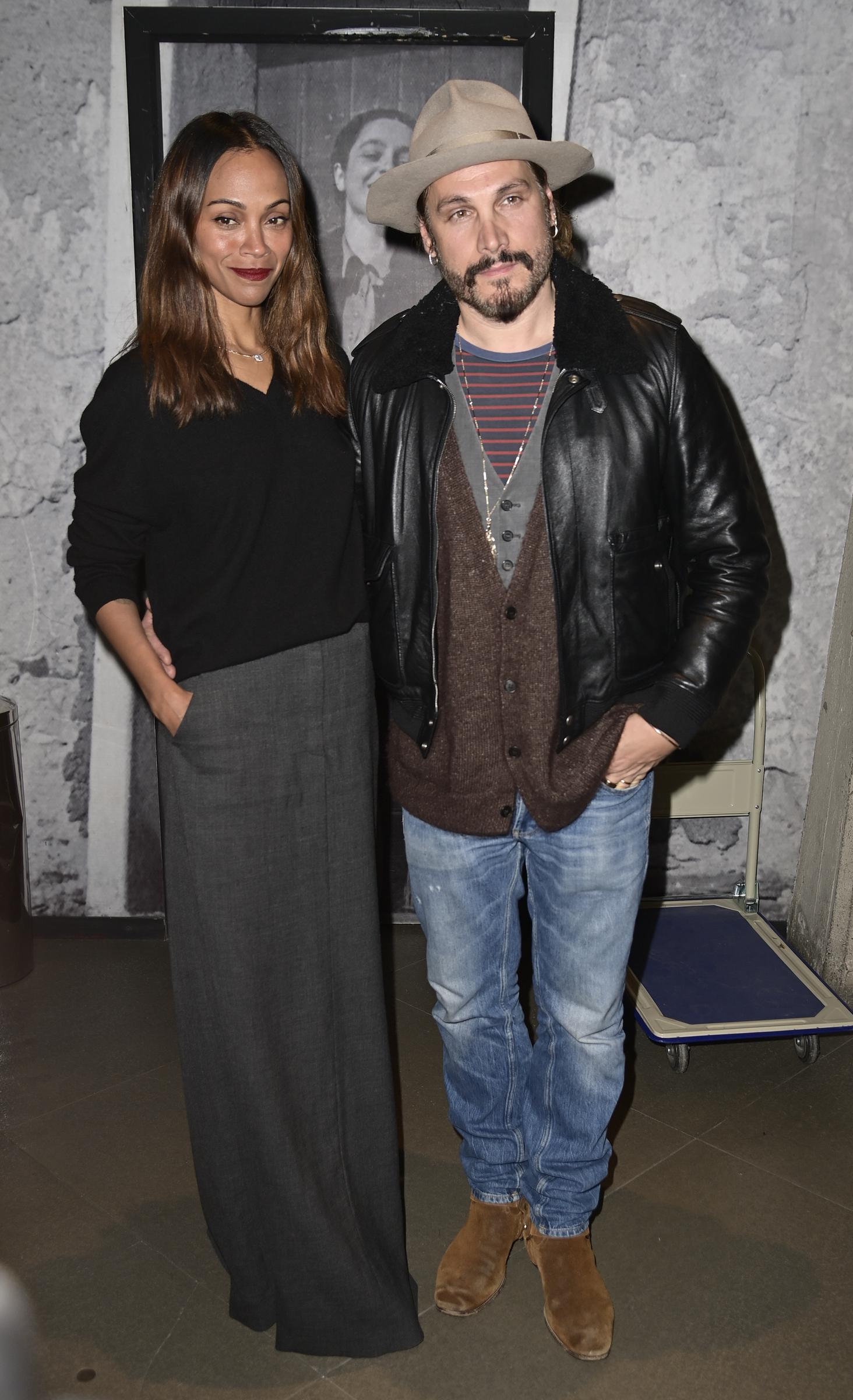 Marco Perego et Zoe Saldaña au photocall de la première d'"Emilia Perez". | Source : Getty Images