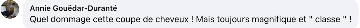 Commentaire d'une internaute sur la nouvelle coiffure d'Adriana Karembeu | Source : Facebook/Gala