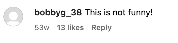 Capture d'écran d'un commentaire sur le post Instagram de la famille | Source : Instagram/TheRosenthals