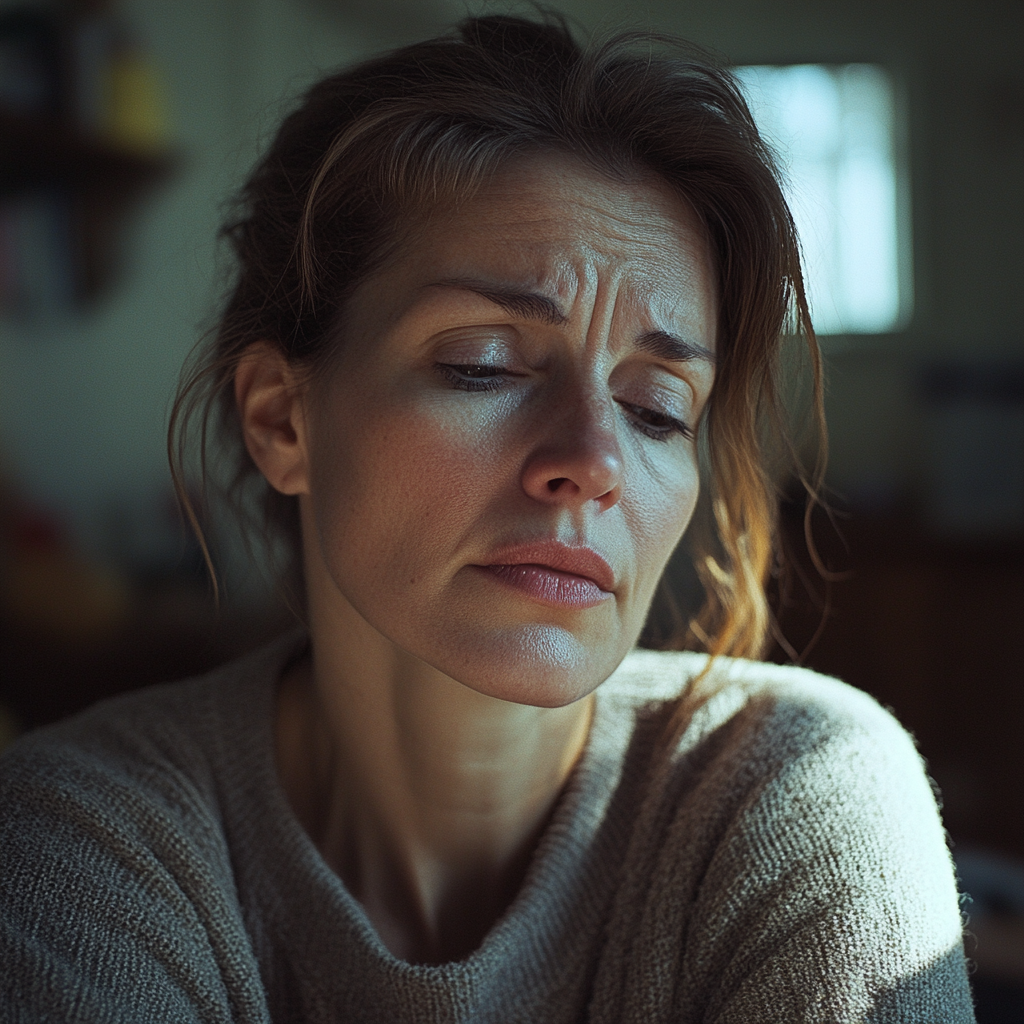 Une femme plongée dans ses pensées | Source : Midjourney