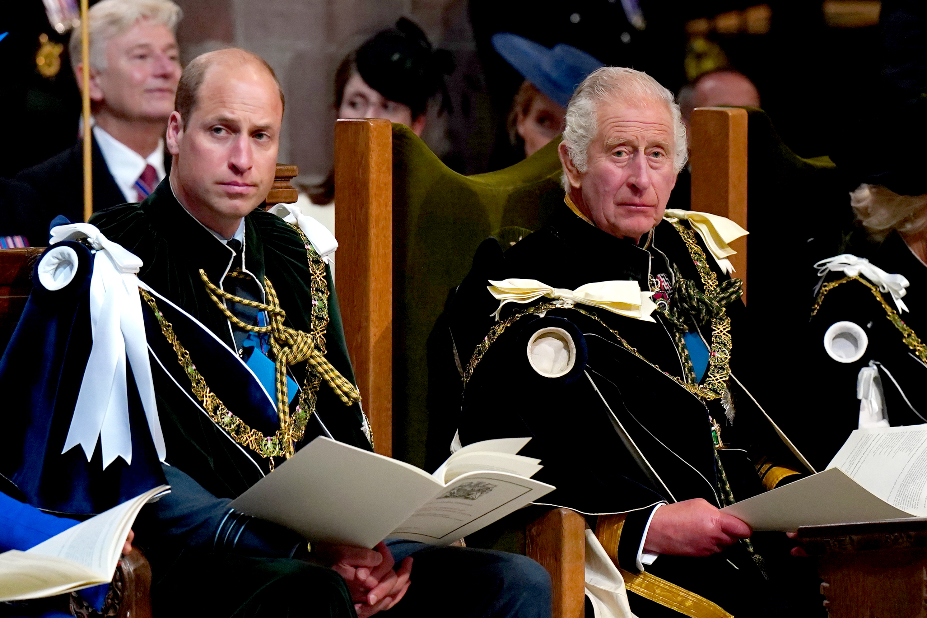 Le prince William et le roi Charles III lors du service national d'action de grâce et de dédicace pour le roi Charles III et la reine Camilla à Édimbourg, en Écosse, le 5 juillet 2023 | Source : Getty Images