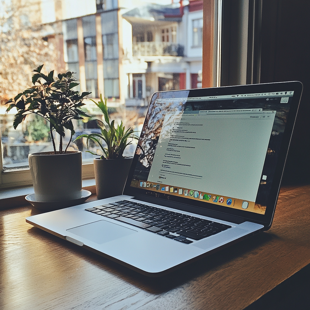 Un ordinateur portable ouvert sur une table | Source : Midjourney