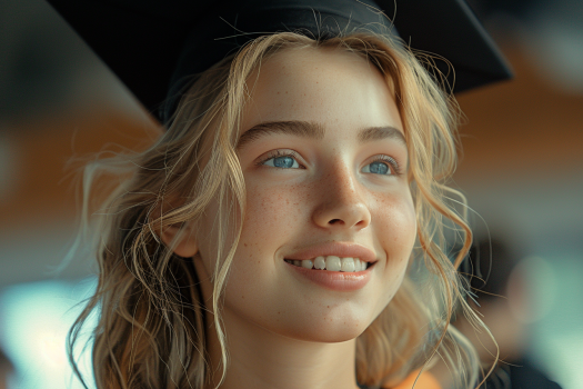 Une fille le jour de la remise des diplômes | Source : Midjourney