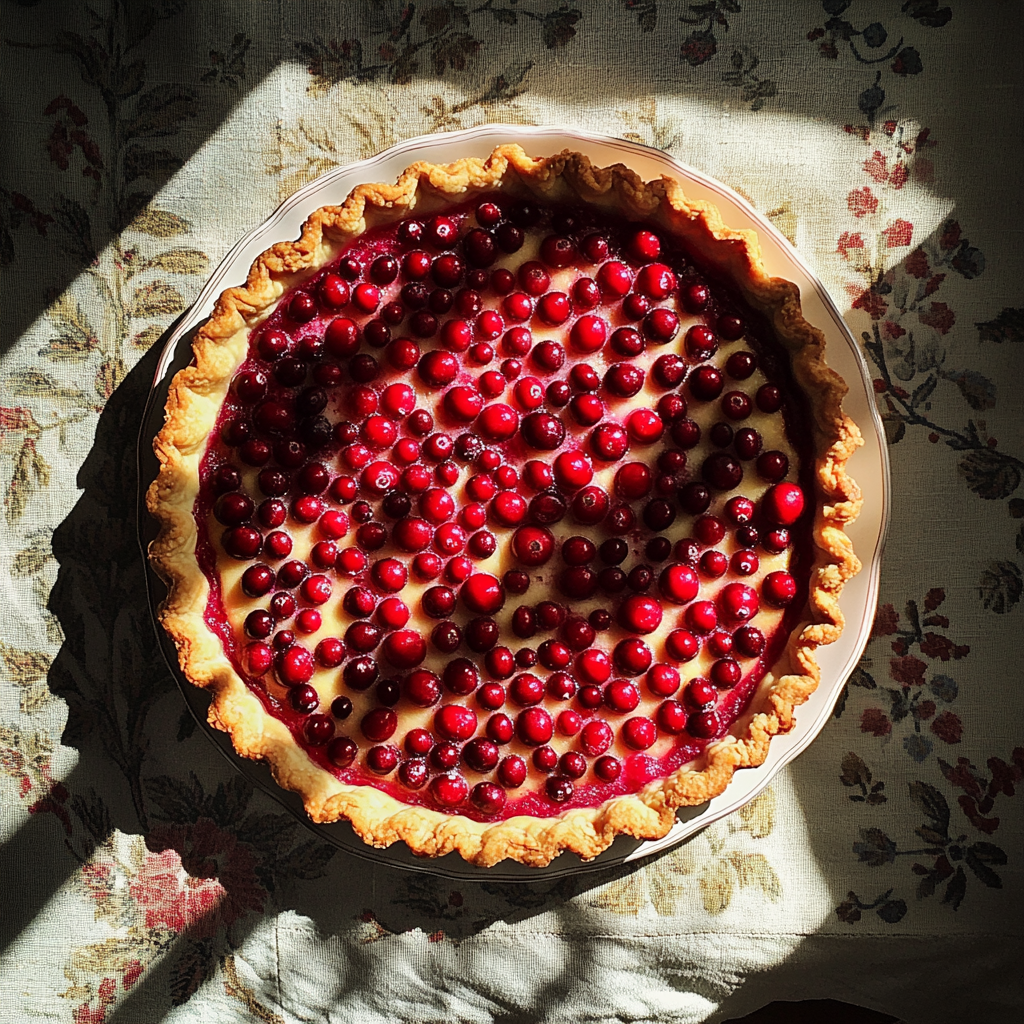 Une tarte aux canneberges faite maison | Source : Midjourney
