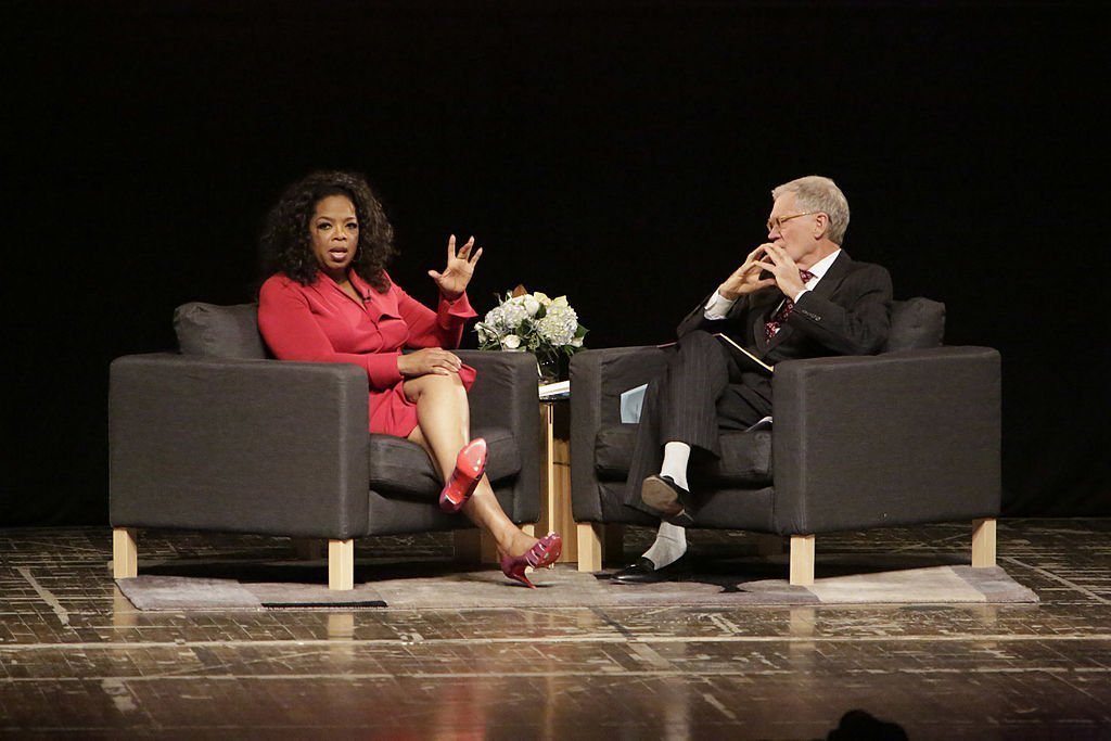 Oprah Winfrey and David Letterrman at Ball State University | Photo: Getty Images