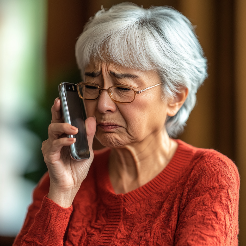 Une femme âgée au téléphone | Source : Midjourney